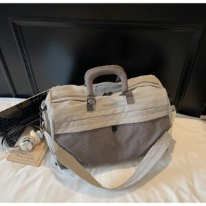 Portable waterproof travel bag with separate compartments for wet and dry items