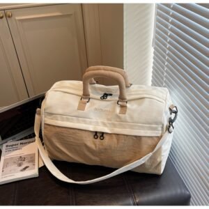 Portable waterproof travel bag with separate compartments for wet and dry items