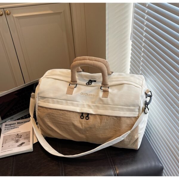 Portable waterproof travel bag with separate compartments for wet and dry items