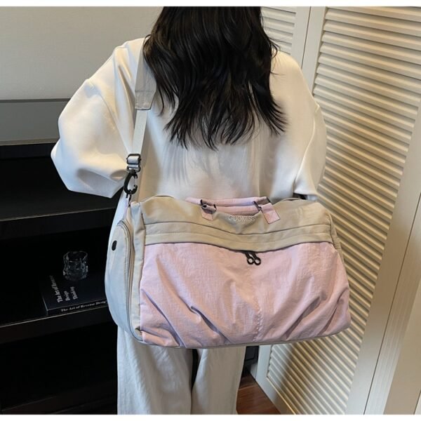 Portable waterproof travel bag with separate compartments for wet and dry items